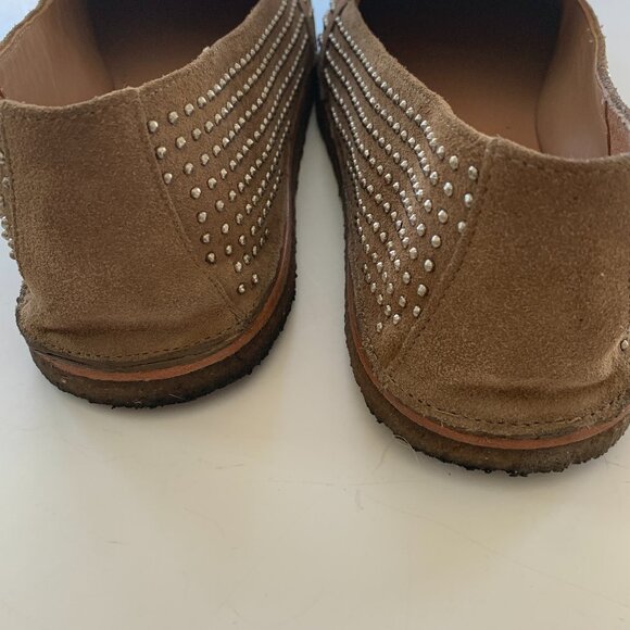 Vince Camuto Signature Studded Suede Slip-On Flats Like New Size 10M Tobacco - Picture 11 of 12